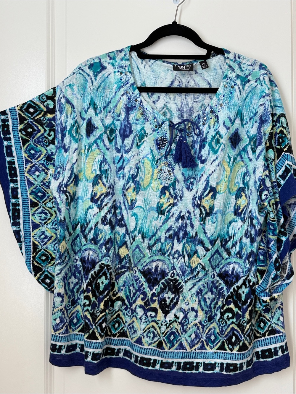 Embellished Tassel Tie Womens Top